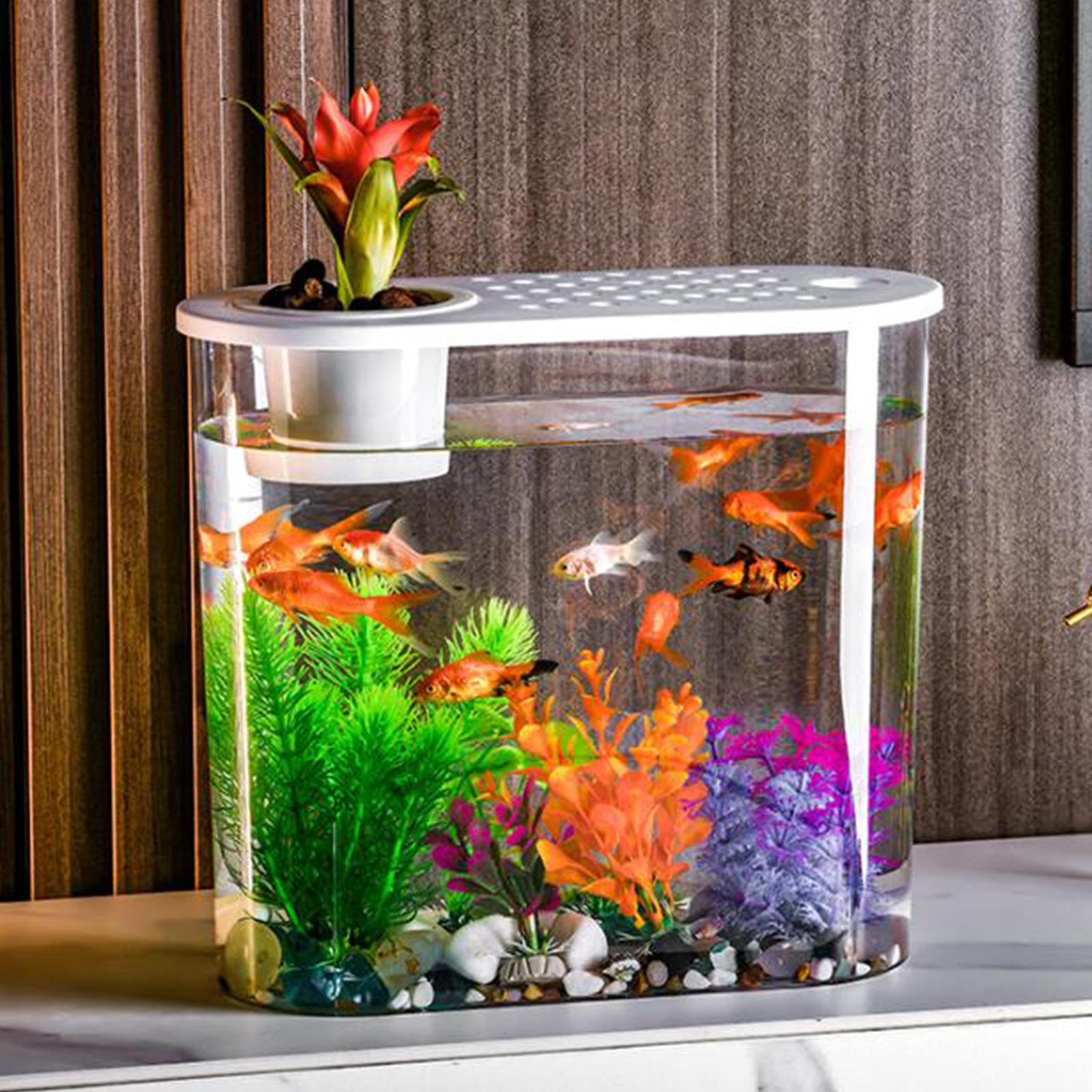 Aquaponic Planter Basket Aquarium Fish Bowl Decoration Accessories Plants Growing System Tank for Home Living Room Garden Desktop Soil Cultivation
