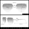 thumbnail image 5 of Cheetah Ring Jewel Arm Rimless Rectangular Bevel Lens Sunglasses Gold - Brown, 5 of 8