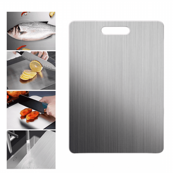 Asoricing 316 Stainless Steel Cutting Board, Large 15.3x11 Inch Kitchen Chopping Board, Heavy Duty Meat Prep Board