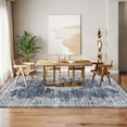 thumbnail image 3 of Washable Area Rug 5x7 Rug for Living Room Boho Vintage Rug for Bedroom Aesthetic Distressed Non Slip Throw Rugs Soft Low Pile Stain Resistant Carpet for Classroom Nursery 5'x7' Blue, 3 of 9
