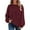 Wine, variant on MIUOWANP Fall Sweatshirts for Women Womens Casual Oversized Loose Solid Round Neck Sweater Long Sleeved Tops Beige M