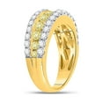 thumbnail image 3 of Diamond Princess 14kt Yellow Gold Womens Round Yellow Diamond Triple Row Band Ring 2 Cttw, 3 of 4