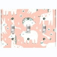 thumbnail image 1 of Metal Light Switch Plate Cover Cute Nature Wild Animals Pink ZOO004, 1 of 13