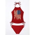 thumbnail image 2 of VNJQPG Red Distressed Flag swimsuit for women Halter Swimwear-B5-Red,2XL, 2 of 3