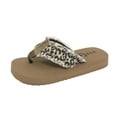 thumbnail image 2 of Gypsy Jazz Womens Encore Frayed Top Fashion Flip Flop Sandal (Cream Leopard, 11), 2 of 5