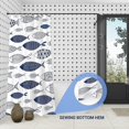 thumbnail image 3 of Polyester Nautical Fish Print Bathroom Shower Curtain, 72" X 72", Waterproof and Machine Washable with Hooks (White and Blue), 3 of 4