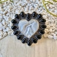 thumbnail image 2 of Blue Lace Agate With Black Onyx Ring, Statement Handcrafted Ring. made In 925 Sterling Silver. Boho Ring, Stone Ring, Boho Jewelry Gift Ring, 2 of 3