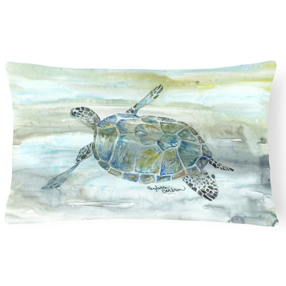 Sea Turtle Watercolor Canvas Fabric Decorative Pillow