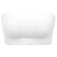 thumbnail image 5 of VISALY Push Up Bras for Women Bra Strapless Push Up, Striped Strapless Bandeau, White Tube Tops with Built In Bra, Bandeau Tops with Built In Bra, Strapless Tops with Built In Bra, White,S, 5 of 6