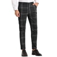 thumbnail image 4 of Lars Amadeus Men's Dress Plaid Slim Fit Flat Front Prom Checked Trousers, 4 of 6