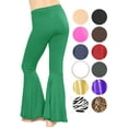 thumbnail image 3 of Stretch Is Comfort Girl's Poly/Spandex Stretch Bell Bottoms Flare Pants Kelly Green XX-Large, 3 of 6