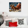 thumbnail image 4 of ONETECH Santa Canvas Wall Art Christmas Wall Decor Indoor Abstract Christmas Sleigh Pictures for Living Room Bedroom House Home Decorations Farmhouse Colorful Reindeer Deer Painting 20x16in, 4 of 4