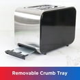 thumbnail image 6 of Total Chef 2 Slice Compact Wide Slot Toaster with 7 Shade Settings, Stainless Steel, Defrost and Reheat, Removable Crumb Tray, Easy to Clean, Black and Silver, 6 of 7