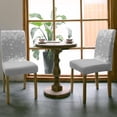 thumbnail image 5 of Chair Covers for Dining Room Set of 4,Winter Christmas Snowflakes Stretch Seat Protector Removable Washable Chairs Slipcovers for Kitchen Banquet Wedding Hotel,Black and White, 5 of 6