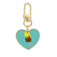thumbnail image 1 of Yellow Brown Chocolate Sweet Ice Gold Heart Keychain Metal Keyring Holder, 1 of 3
