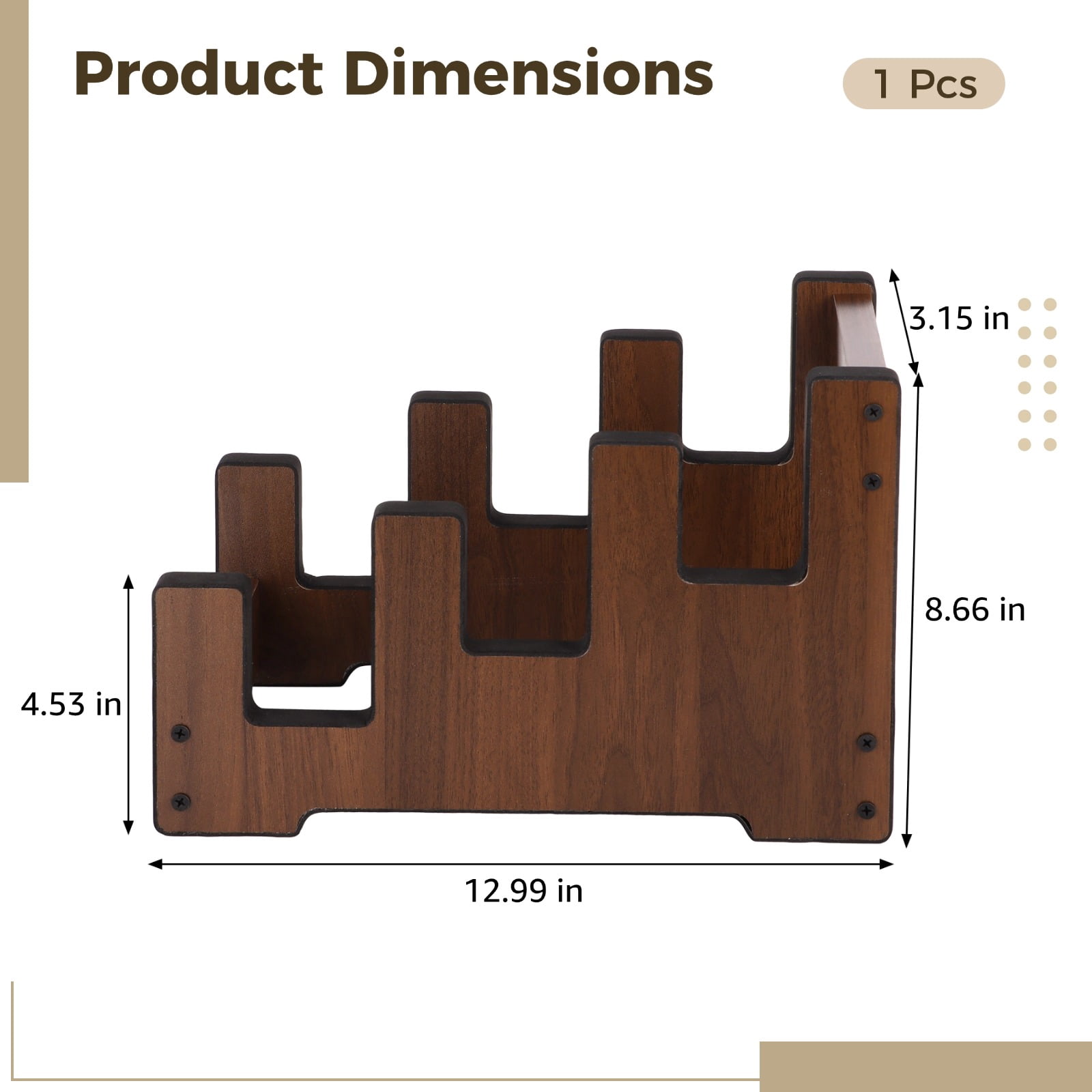 Wood Multi Guitar Stand for 3 Guitars, Space-Saving Guitar Floor Stand, Plywood Guitars Holder Storage Rack, 12.99 x 8.66 x 4.53 in for Bass, Acoustic, Electric Guitars