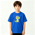 thumbnail image 2 of Cute Green Alligator Dinosaur Boys Graphic Tees Animal Kids T-Shirt 100% Cotton Short Sleeve Tops Ages 4-13Y, 2 of 5