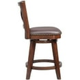 thumbnail image 3 of Bowery Hill 25.75" Solid Wood & Faux Leather Swivel Counter Stool in Cappuccino, 3 of 4