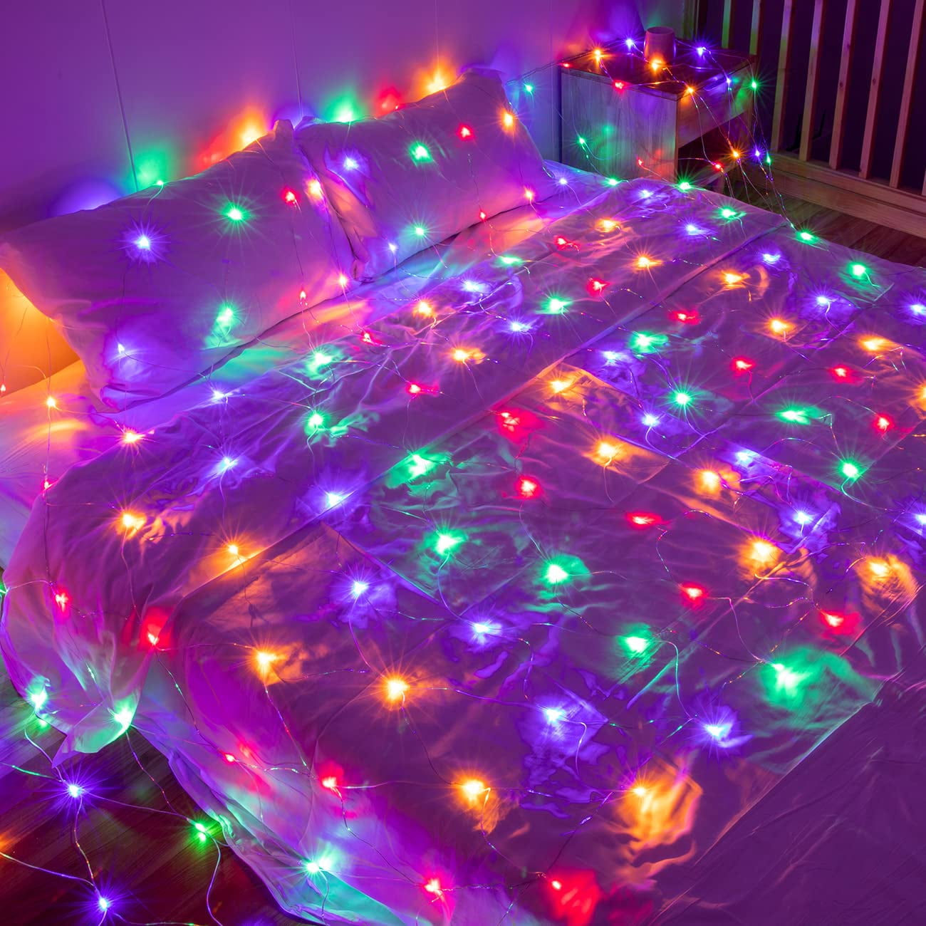 Bibana 13.1ft x 6.6ft 360 LED Christmas Net Lights, Mesh String Lights with 8 Modes for Indoor Outdoor Holiday & Party Decor (Multicolor)