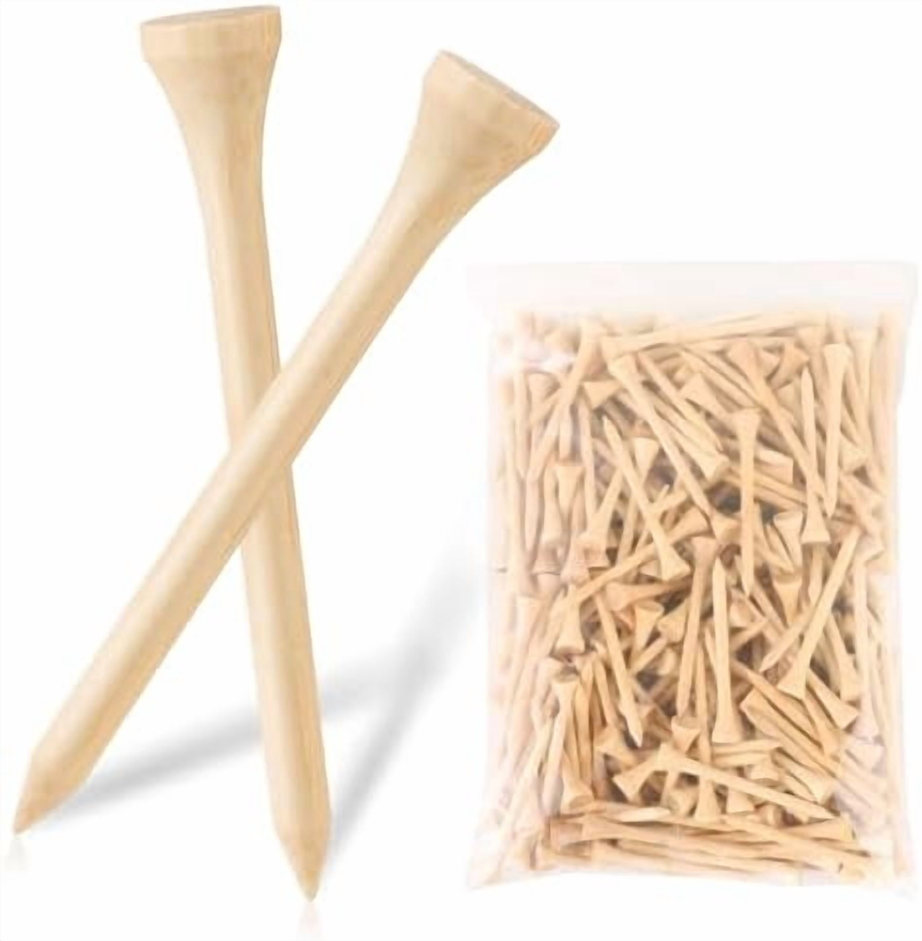Bamboo Golf Tees 1000/500/250 PCS 2-3/4 & 3-1/4 inch Length | Bamboo Golf Tees, 7X Stronger Than Wood Golf Tees, Reduce Friction & Side Spin