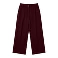 thumbnail image 7 of Lmueinov 2026 Women's High Waist Button Zip Fly Wide Leg Pants, 100% Cotton Soft Breathable Casual Straight Leg Office Trousers with Side Pockets S-3XL, 7 of 7