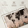 thumbnail image 6 of Elephant Stock Grunge Landmarks World Map Wall Art - Horizontal Multi Panel Canvas - Living Room Wall Decor - Map Multi Panel - Brown And Gray Decor - 33" x 20", 6 of 8