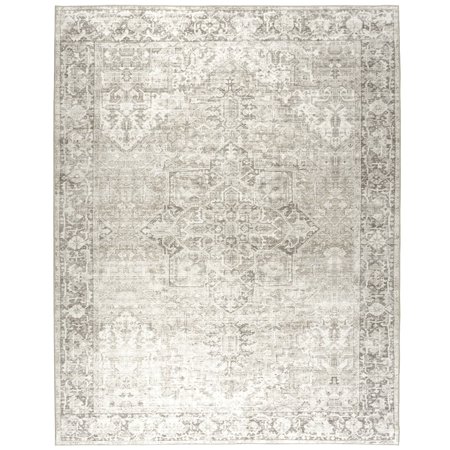 Condition photo showing New/Like New for realife rugs machine washable vintage distressed traditional - beige ivory eco-friendly recycled fiber area runner rug (7 6 x 9 6 )