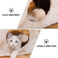 thumbnail image 3 of ifundom Folding Cat Nest Beige Pet Cat Kennel with Scratching Post 1Set, 3 of 7