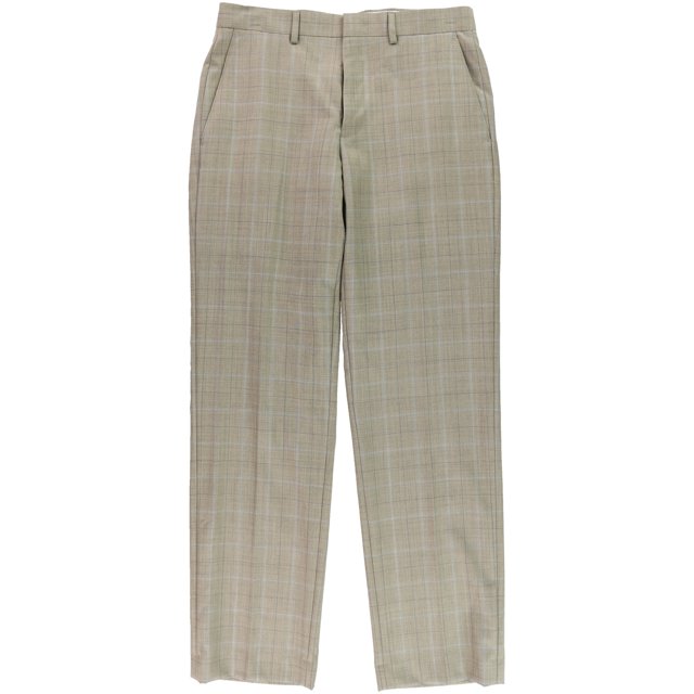 Ryan Seacrest Pantalon Habillé à Chevrons pour Hommes, Beige, 30W x 30L