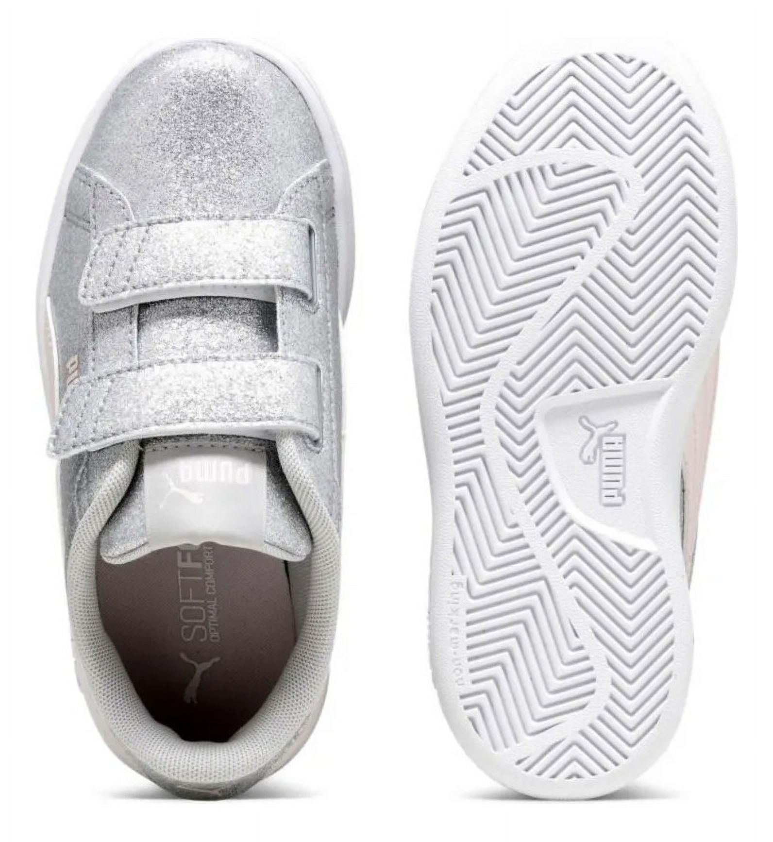 Tenis Puma Smash 3.0 Glitz Nina 394688 02 plateado 13 Bodega Aurrera en linea