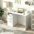 thumbnail image 2 of Gymax 42.5'' Home Office Desk w/ Power Outlet 3 Storage Drawers & Open Compartment, 2 of 10