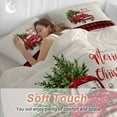 thumbnail image 4 of Merry Christmas Bedding Duvet Cover Set Twin Size 4 Pieces Red Truck Winter Christmas Tree Plaid Bedding Set with Zipper Closure, 1 Comforter Cover 68x86 Inches 1 Flat Sheet & 2 Pillow Cases, 4 of 6