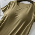 thumbnail image 6 of Womens Modal Built-In Bra Padded Tops Pleated Short Sleeves Pajama Camisole Casual T-Shirt, 6 of 7