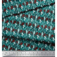 thumbnail image 2 of Soimoi Moss Georgette Fabric Leaves & Floral Block Print Sewing Fabric Yard 42 Inch Wide, 2 of 3