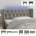 thumbnail image 3 of vidaXL LED Headboard Dark Gray 40.6"x6.3"x30.7"/34.6" Velvet, 3 of 54
