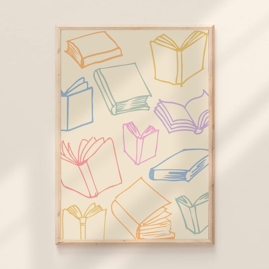 Hand Drawn Books Reading Corner Wall Sign Story Time Artwork Playroom Decor Playful Bedtime Stories Art Toddler Play Room Print