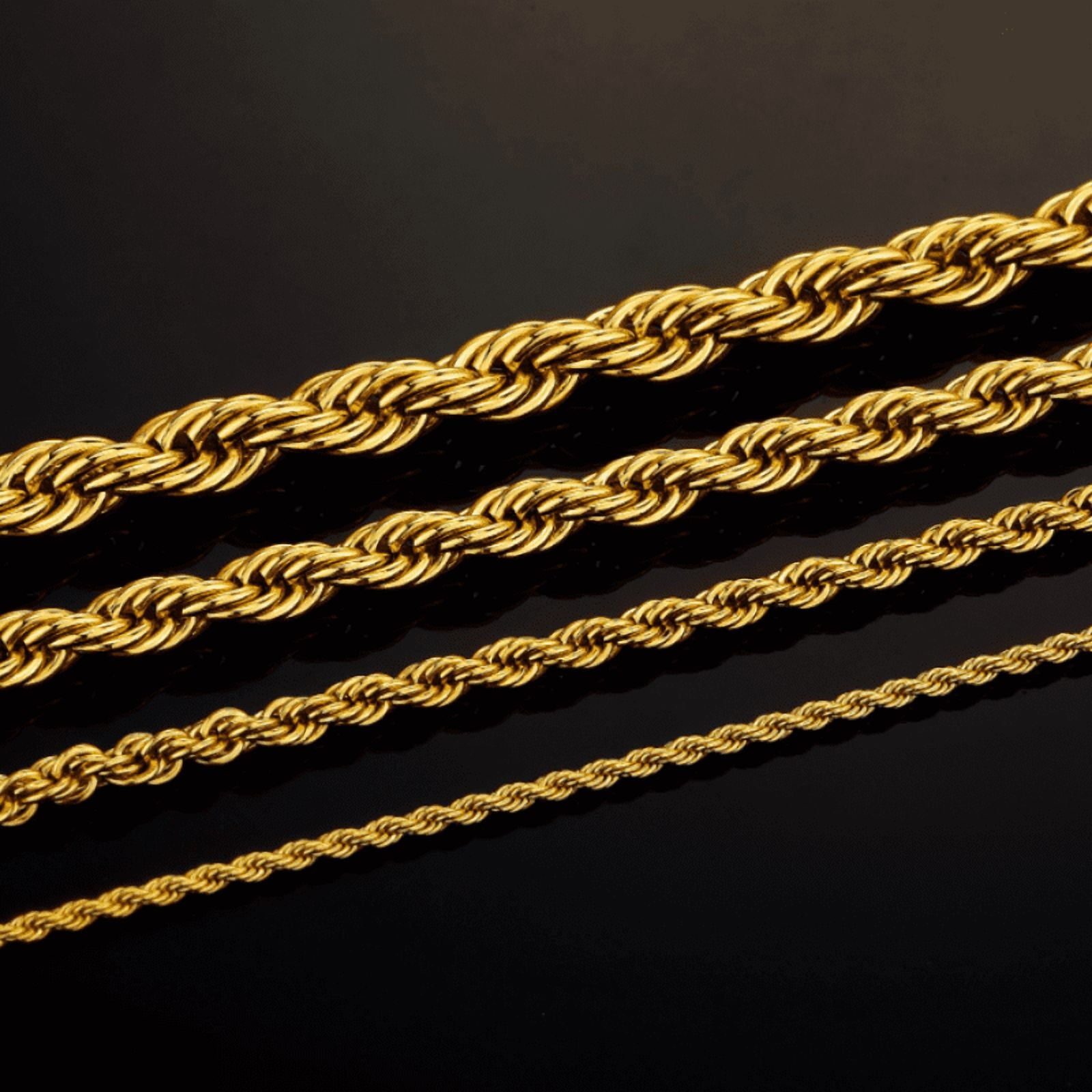14K Yellow Gold Solid Rope Chain Necklace Diamond Cut Real Men Women Jewelry| 2mm | 24 Inches | MADE IN ITALY