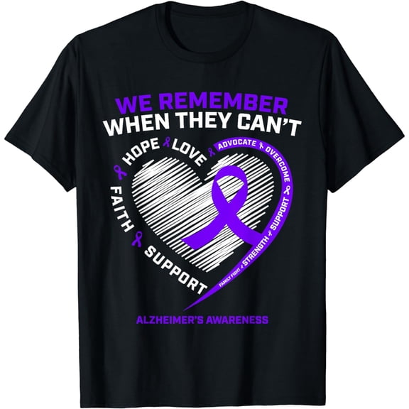 Purple Alzheimers Awareness Products Women Men Grandpa Dad T-Shirt