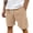 AB158 Khaki, variant on Corduroy Shorts For Men Solid Color Elastic Waist Straight Leg Shorty Comfortable Retro Man Casual Shorts Black Size L