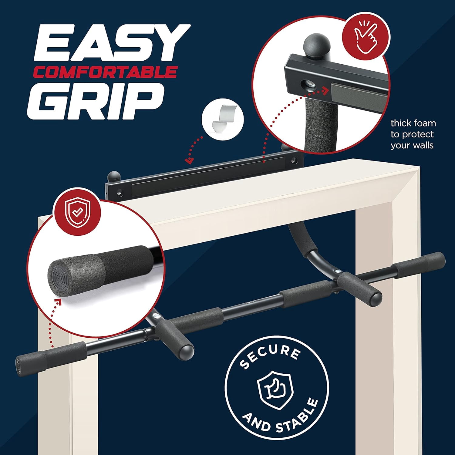 ZYPPP Pull up bar Doorway Heavy Duty Chin up bar Trainer for Home Gym Doorway Pull up bar or dip bar