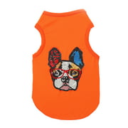 Botany Cute Pug Dog 5D Diamond DIY Pet Clothes Dog Art T-shirt (L AA703 Orange)