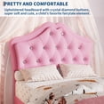 thumbnail image 3 of Yeshouse estructura de cama individual de princesa con cajones de almacenamiento y luces LED, tapizada en terciopelo con botones de cristal, silenciosa y sin necesidad de somier, ideal para niños, 3 of 7