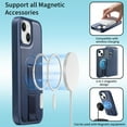 thumbnail image 6 of for iPhone 15 Wallet Case with Card Holder & Detachable Magnetic Case, PU Leather All-Round Protective Cover with RFID Blocking, Stand, Wristband, Support Wireless Charging, Blue, 6 of 14