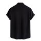 thumbnail image 4 of Playera Elvqul para Hombre Casuales Negro Manga Corta Liso Solapa Botones, 4 of 7