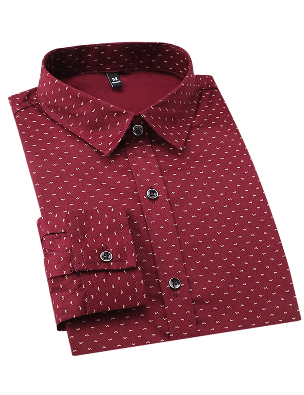 Print Slim Fit Button-Down Dress Shirt 