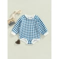 thumbnail image 2 of Bagilaanoe Newborn Baby Girl Rompers Plaid Print Long Sleeve Bodysuit 6M 12M 18M 24M Infant One Piece Jumpsuit, 2 of 9