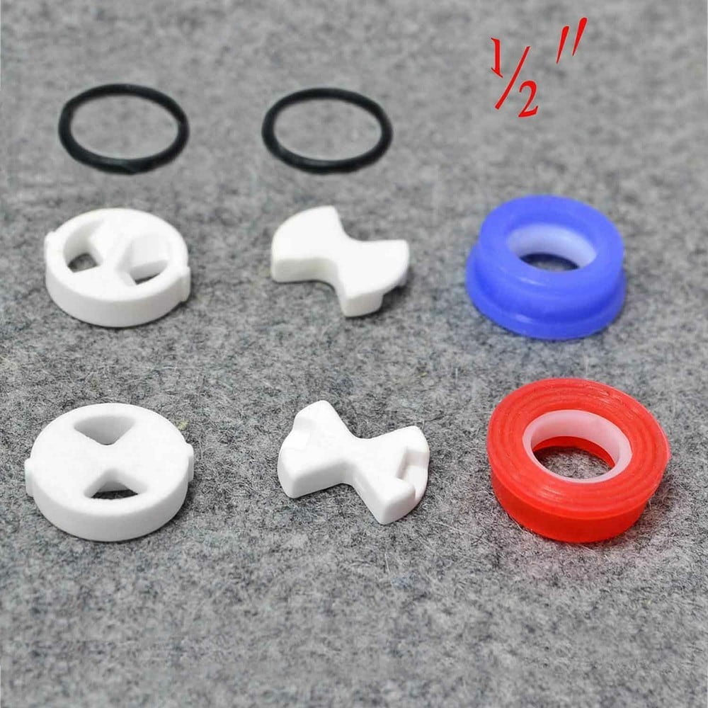Set of Replacement Ceramic Disc & Silicon Washer Insert Turn 1/2 for Valve Tap Seawhisper