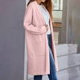thumbnail image 6 of Baberdicy Cardigan Sweater Women's Autumn and Winter Solid Color Fashionable Thin Lapel Long Woolen Coat Casual Cardigan Women's Cardigans Pink, 6 of 7