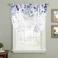 thumbnail image 2 of Purple Botanical Tie Up Curtain Valance for Window,Adjustable Rod Pocket Window Curtains Shades,Spring Weeping Eucalyptus Leaves Light Filtering Valance Drapes for Kitchen Living Room Bedroom 42"x63", 2 of 9