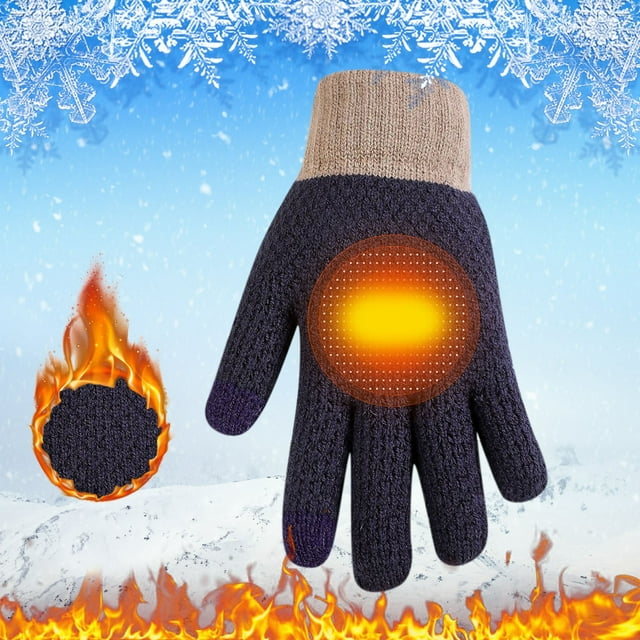Women Men Warm Stretch Knitted Gloves Mittens Winter Keep Warm Knitting Golves Outdoor Riding Mittens